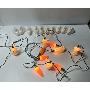 VINTAGE Easter Bunnies & Carrot Blow Mold String Light Covers Lot Of 20